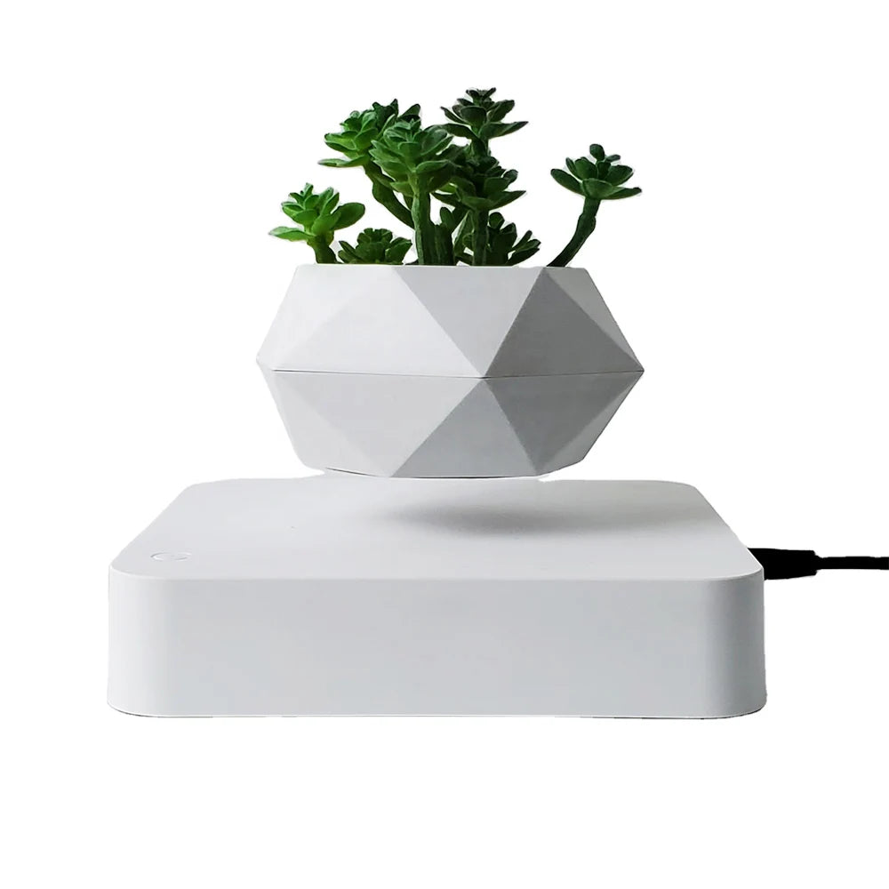 Levitating Air Bonsai Pot Rotation Flower Pot Planters Magnetic Suspension Floating Pot Potted Plant Home Desk Decor