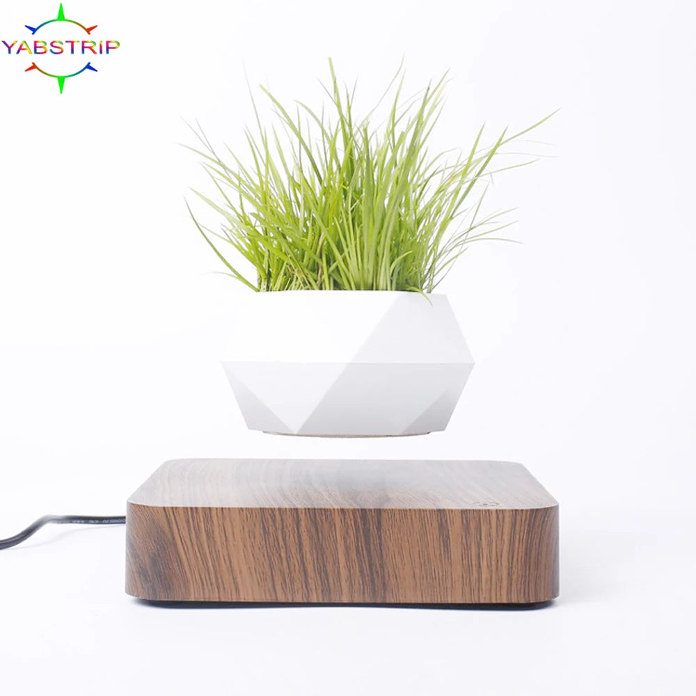 Levitating Air Bonsai Pot Rotation Flower Pot Planters Magnetic Suspension Floating Pot Potted Plant Home Desk Decor